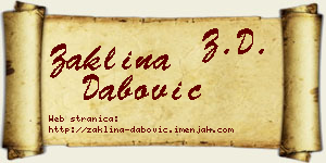 Žaklina Dabović vizit kartica